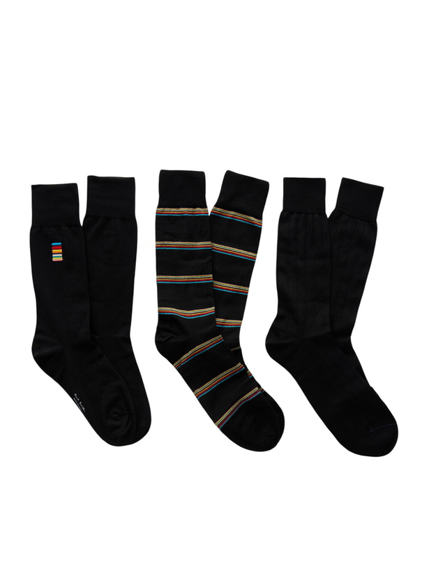 Photo: Paul Smith - Pack of Three Striped Cotton-Blend Socks