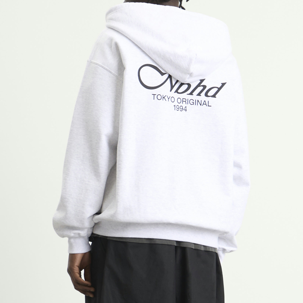 Neighborhood Men's Staple Logo Zip Hoodie in Oatmeal