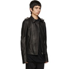 Rick Owens Black Leather Stooges Jacket