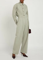 Victoria Beckham Wide-leg Woven Trousers Sage