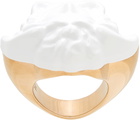 Versace White & Gold Lacquered 'La Medusa' Ring