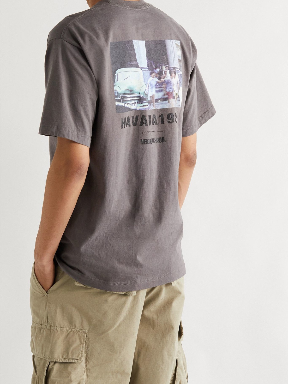 トップス NEIGHBORHOOD HABANA / L-SHIRT. NEIGHBORHOOD - Havana Printed Cotton-Jersey T-Shirt - Gray