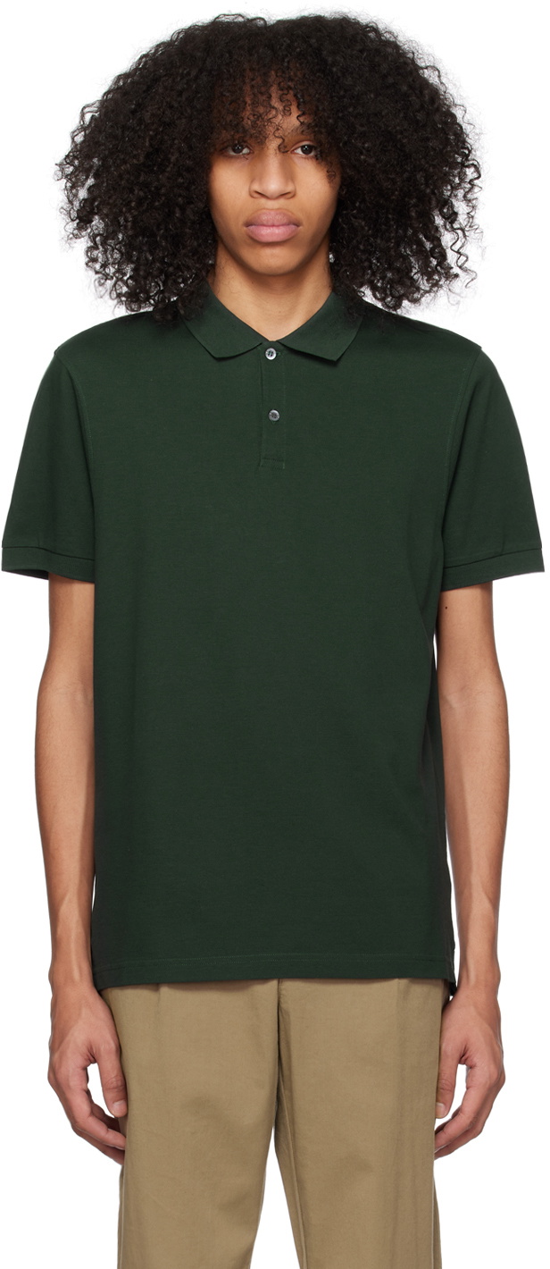 Sunspel Green Two-Button Polo Sunspel