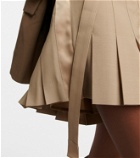 Sacai - Pleated wool-blend miniskirt