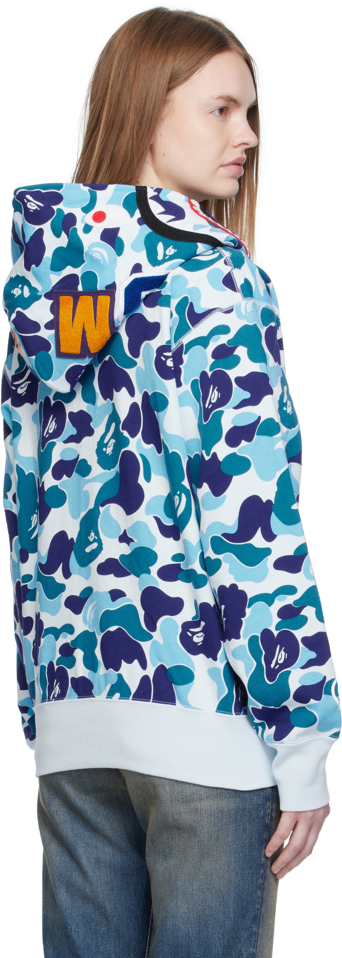 BAPE Blue ABC Camo Shark Full Zip Hoodie