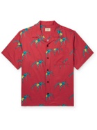 NUDIE JEANS - Aron Spiders Convertible-Collar Printed Organic Cotton Shirt - Red