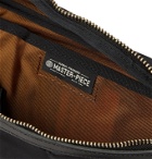 Master-Piece - Lightning Leather- and Webbing-Trimmed Nylon-Twill Belt Bag - Black