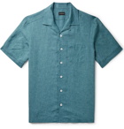 Ermenegildo Zegna - Camp-Collar Linen Shirt - Blue
