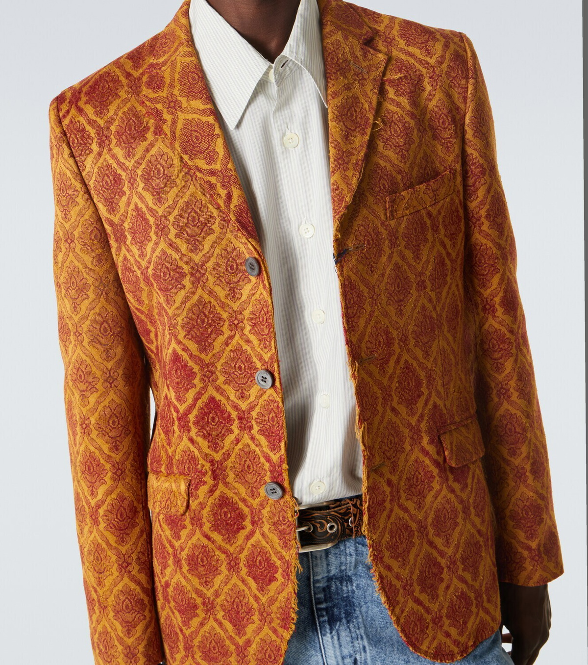 Junya Watanabe Floral single-breasted jacquard blazer
