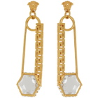 Versace Gold Safety Pin Earrings