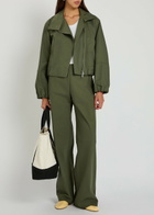 Vince Sculpted Cotton-blend Poplin Jacket Khaki