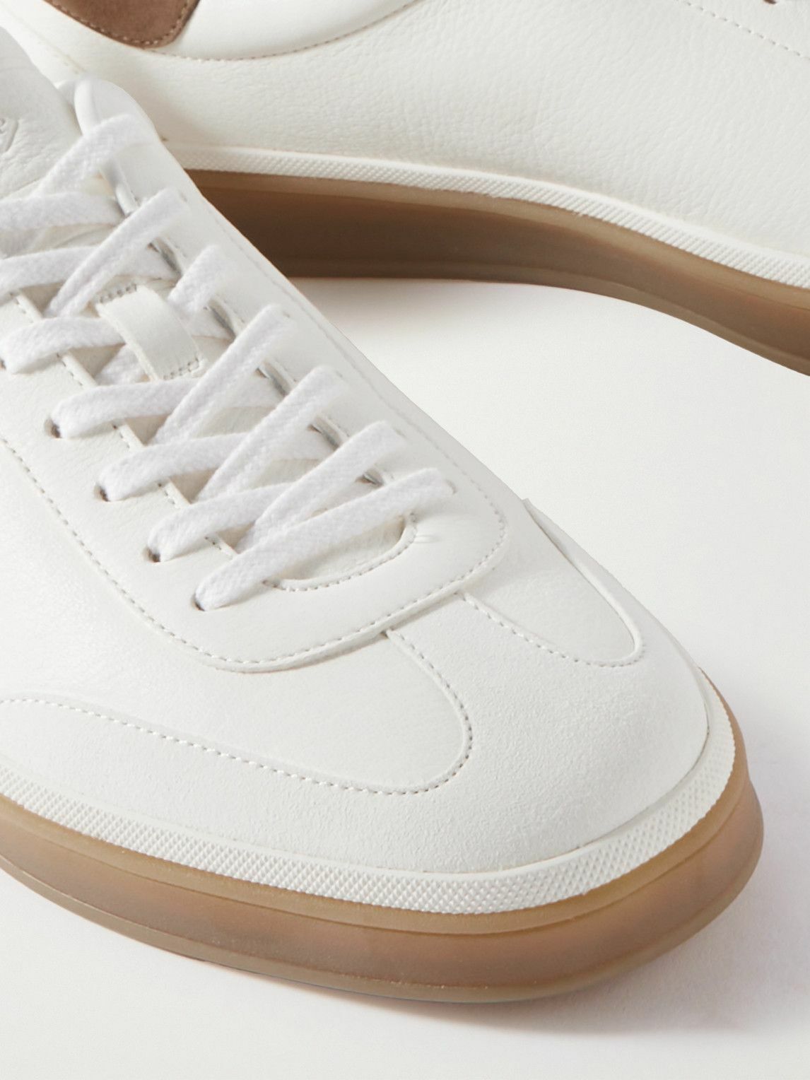 Loro Piana - Tennis Walk Suede-Trimmed Leather Sneakers - Neutrals Loro ...