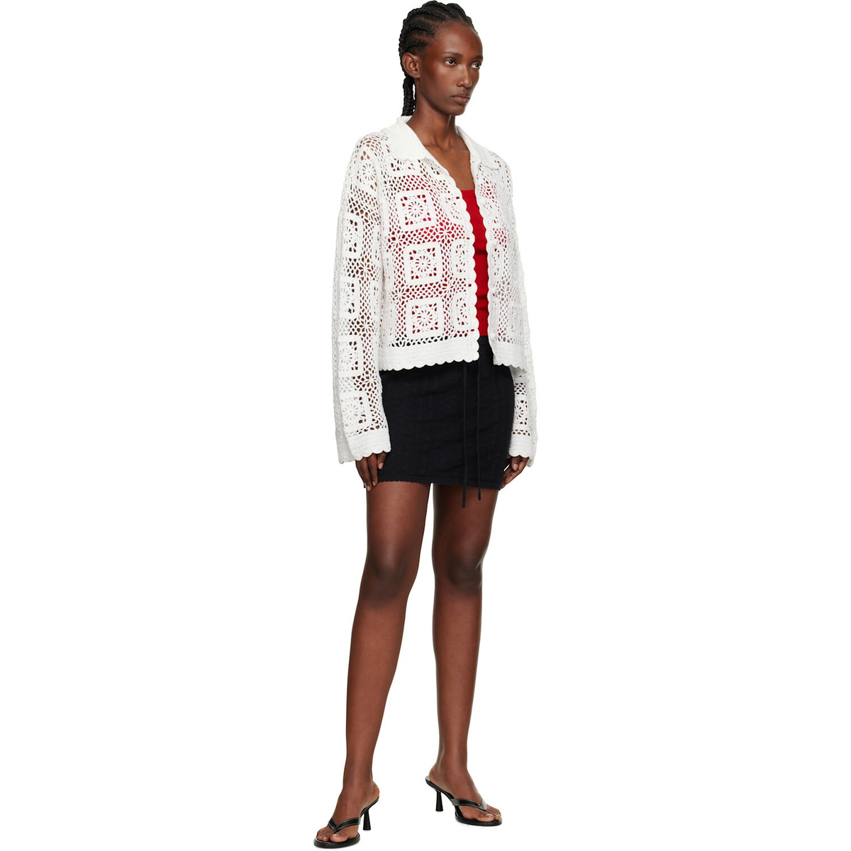 Holzweiler White Rosie Crochet Cardigan