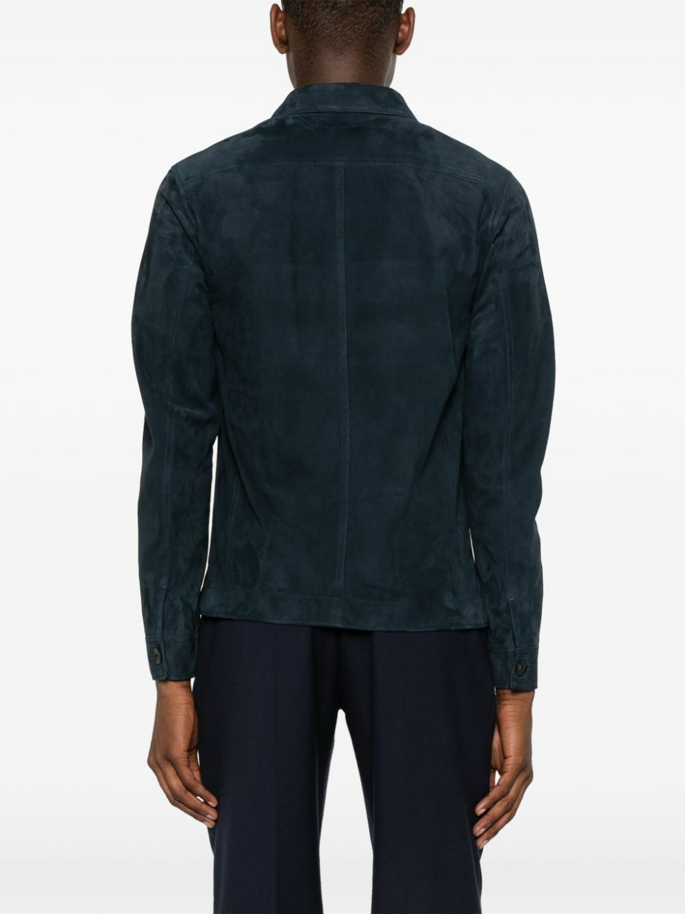 blue suede dress jacket SuedeIce Blue Leather Jacket – Maceoo main image 1