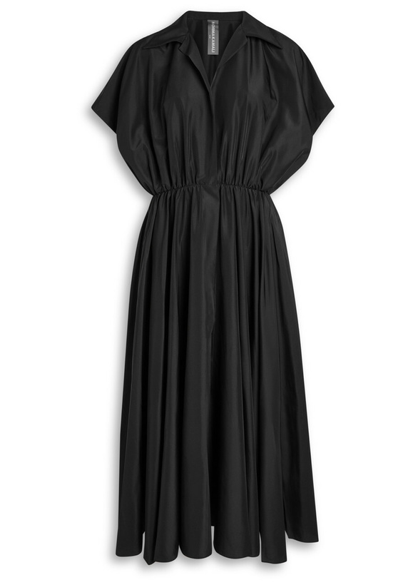 Photo: Norma Kamali Shell Midi Shirt Dress Black