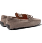 TOD'S - City Suede Driving Shoes - Gray