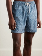 Faherty - Beacon Straight-Leg Long-Length Printed Recycled Swim Shorts - Blue
