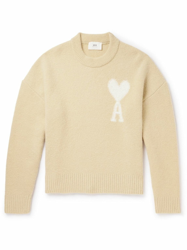 Photo: AMI PARIS - Intarsia Alpaca-Blend Sweater - Yellow