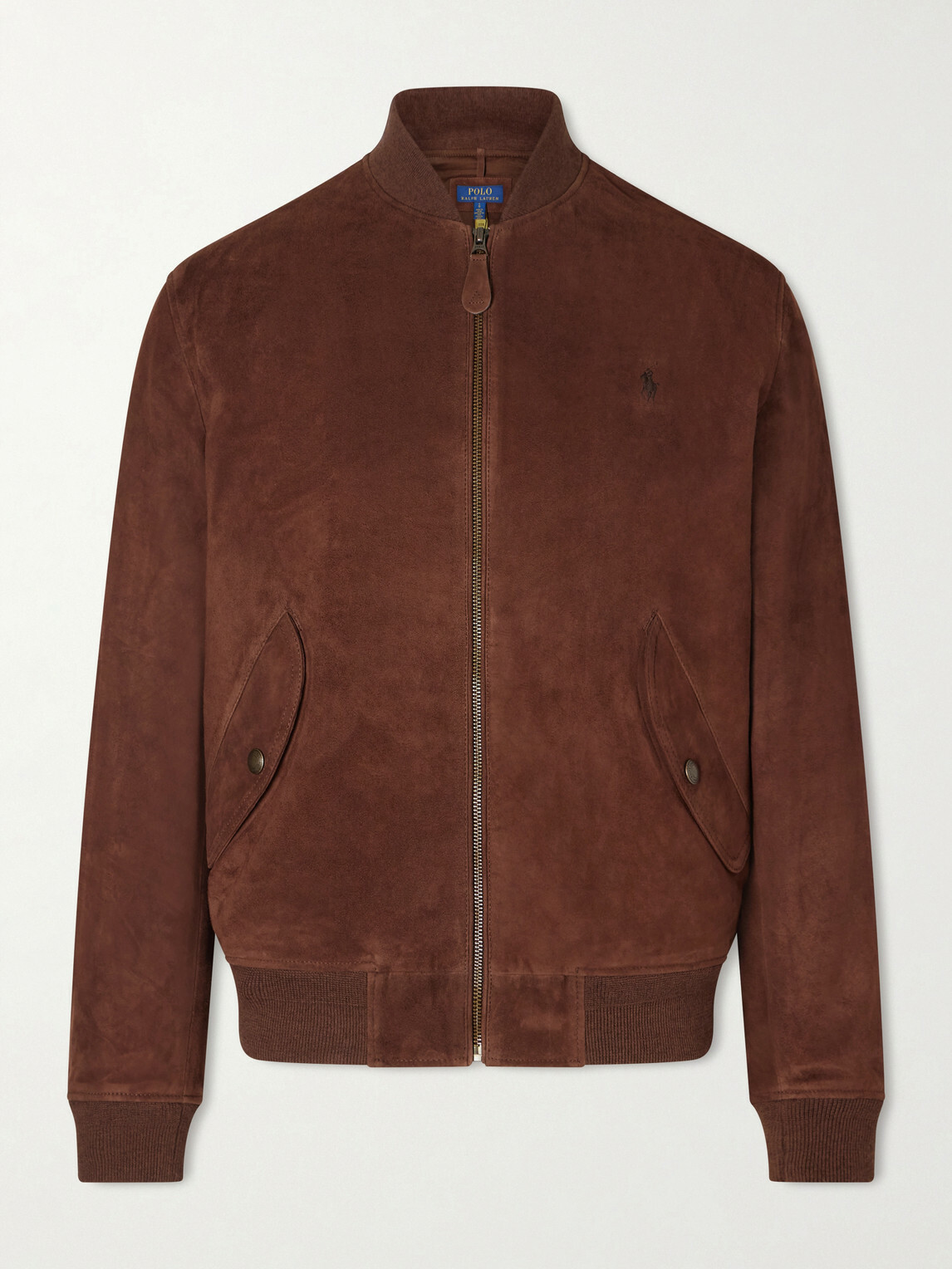 Polo Ralph Lauren - Logo-Embroidered Suede Bomber Jacket - Brown