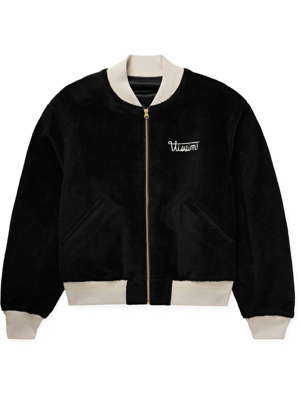 Photo: Visvim - Reversible Embroidered Wool-Fleece and Silk-Satin Bomber Jacket - Black