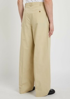 Calvin Klein Baxter Pleated Wide-leg Cotton Trousers Off White