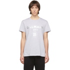 Balmain Grey and Silver Logo T-Shirt