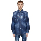 Dsquared2 Blue Straight Western Shirt