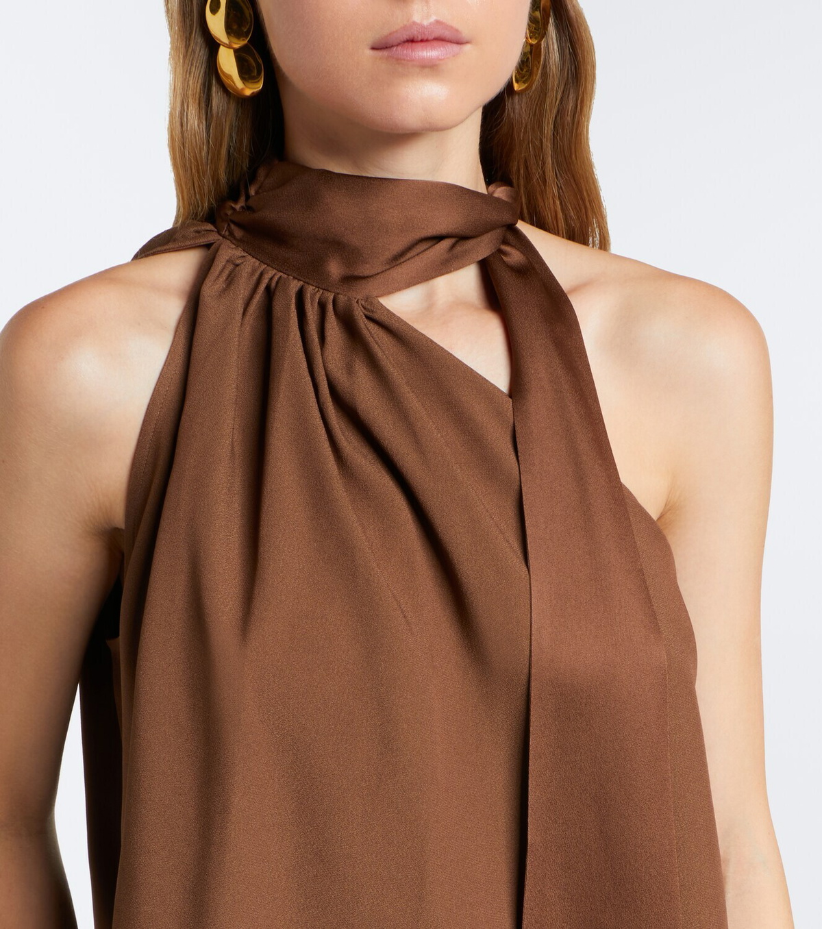 Taller Marmo Astor scarf-detail crêpe cady top