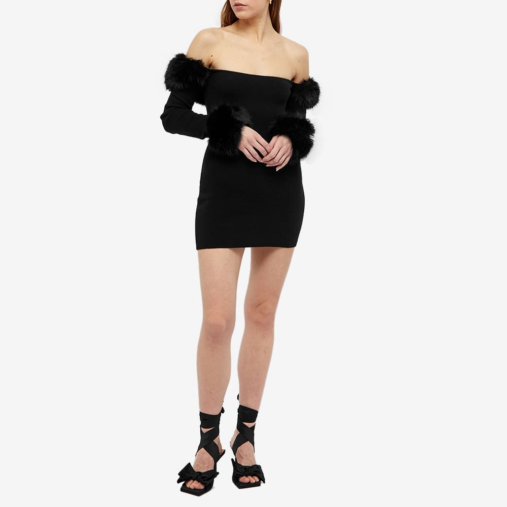 strapless open back dress Fran Mini Dress ~ Black Knit with Faux Fur – Show Me Your Mumu main image 0