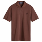 Fred Perry Men's Original Plain Polo Shirt in Brick/Black