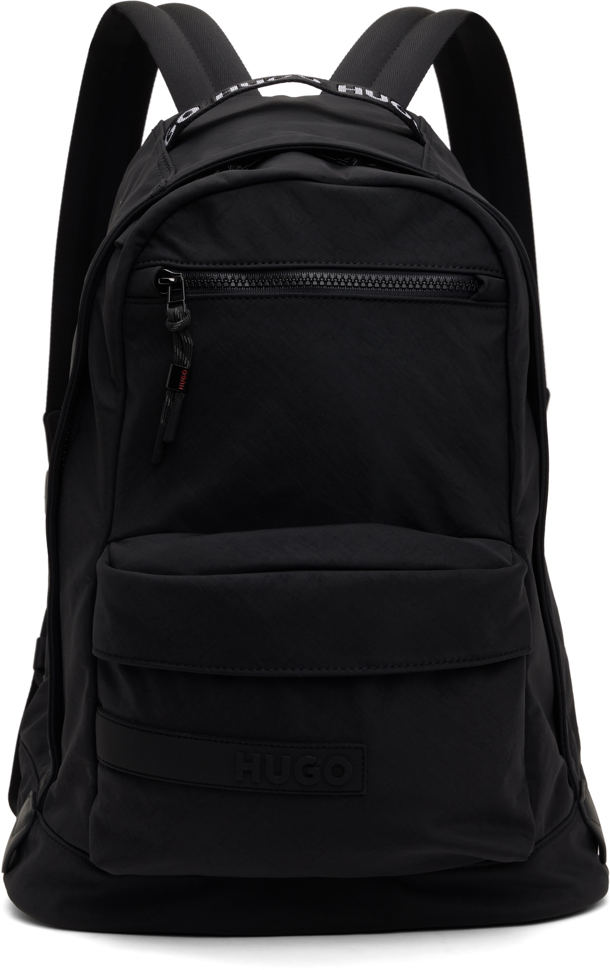 Hugo Black Recycled Nylon Canvas Backpack
