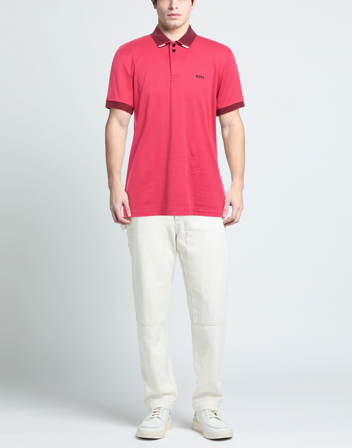 Boss Mens Polo shirt in Magenta