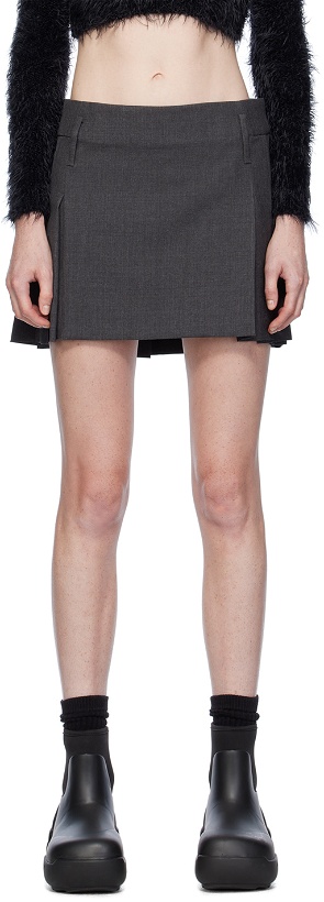 Photo: AMBUSH Gray Pleated Miniskirt