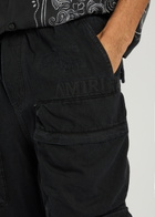 Amiri Distressed Denim Cargo Trousers Black