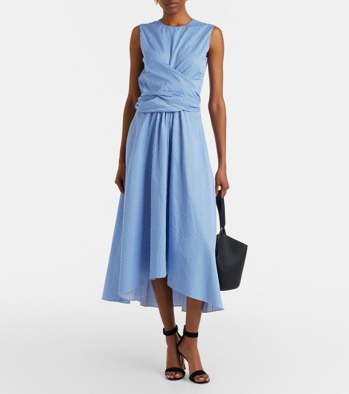Altuzarra Penny draped striped cotton midi dress