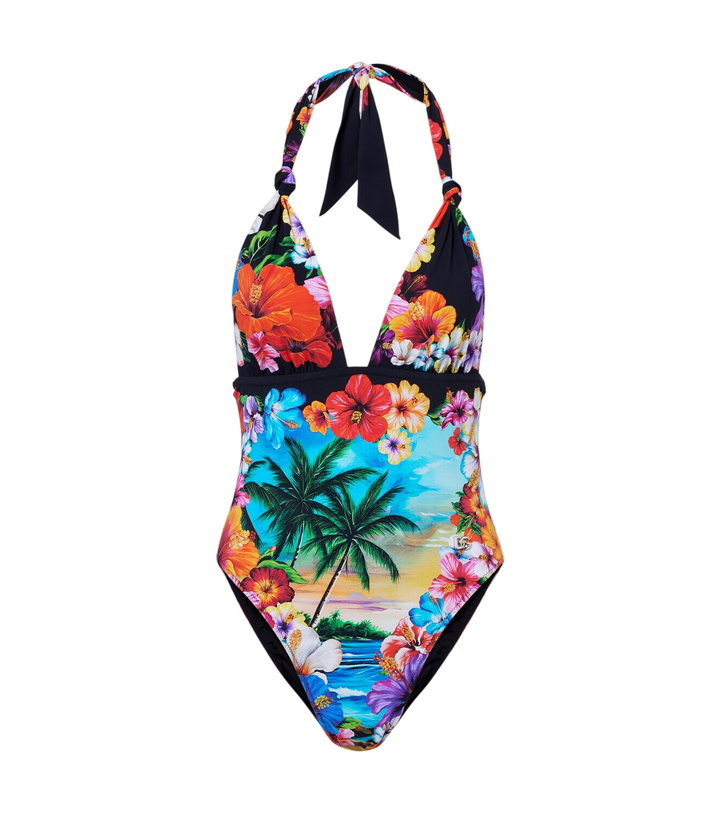 Photo: Dolce&Gabbana Floral halterneck swimsuit