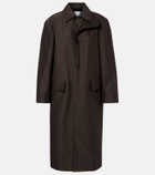Bottega Veneta Intrecciato leather-trimmed trench coat