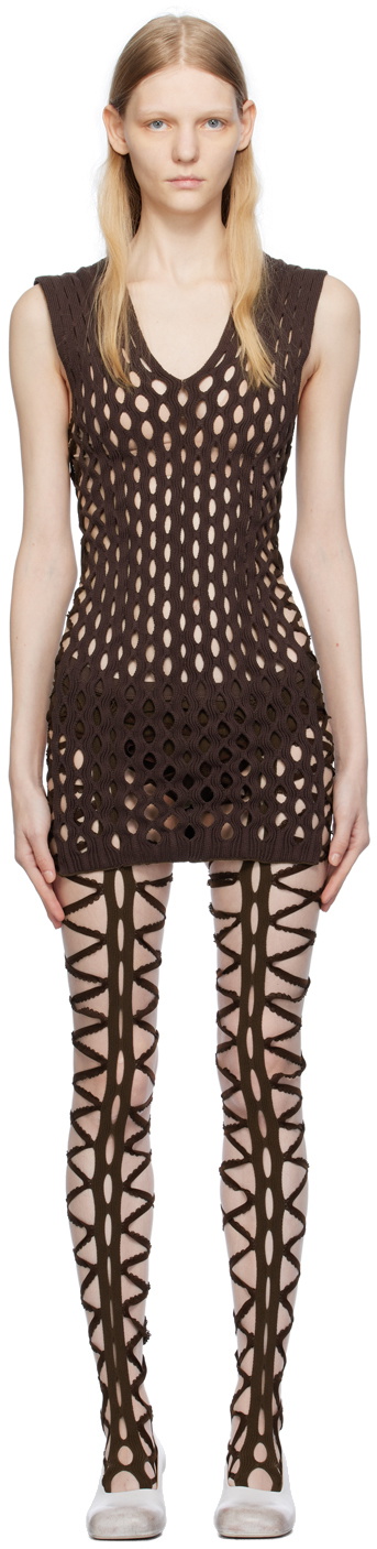 Sinéad O’Dwyer Brown Squiggle Minidress