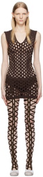 Sinéad O’Dwyer Brown Squiggle Minidress