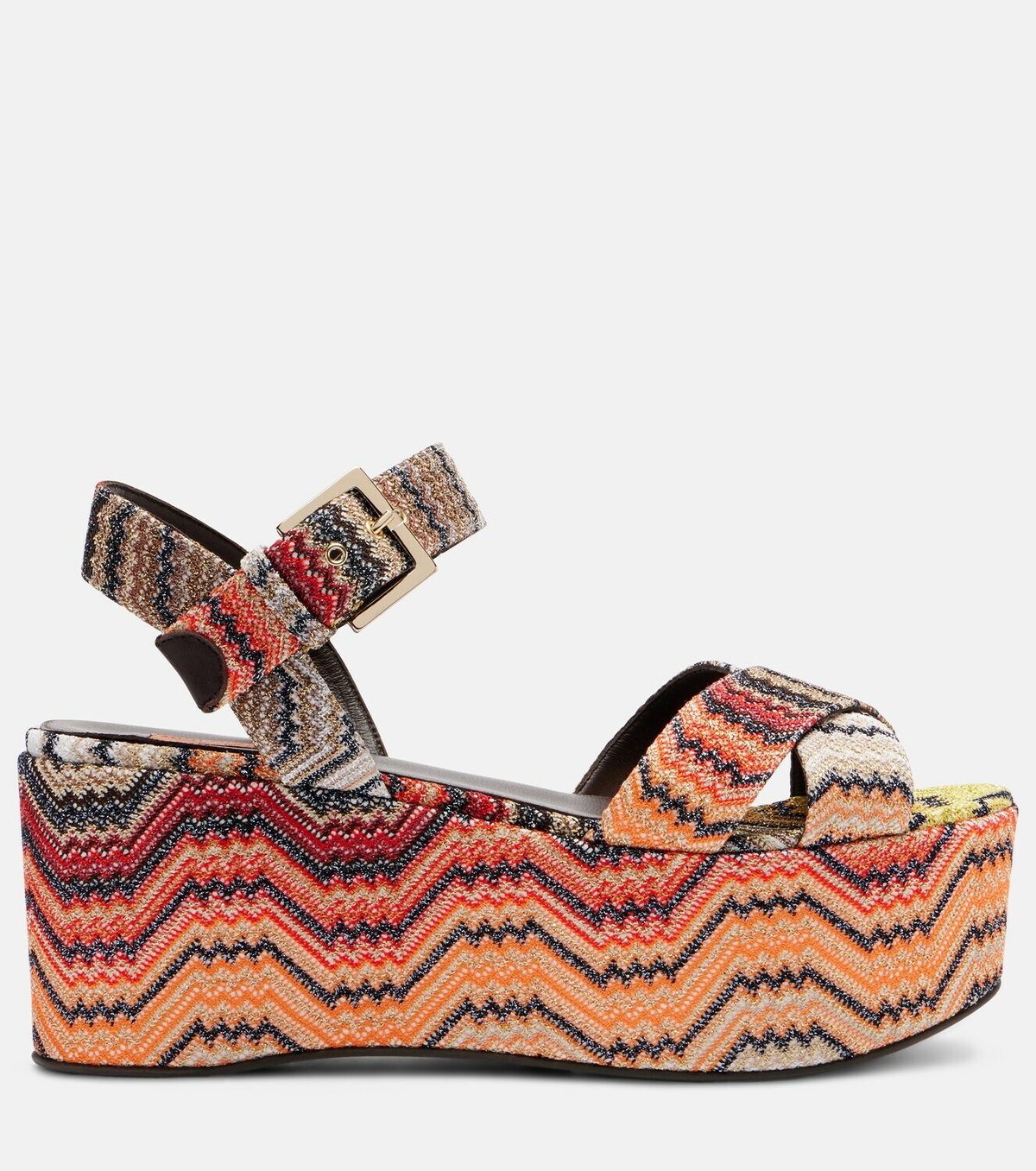 Missoni Julia Zigzag lamé platform sandals