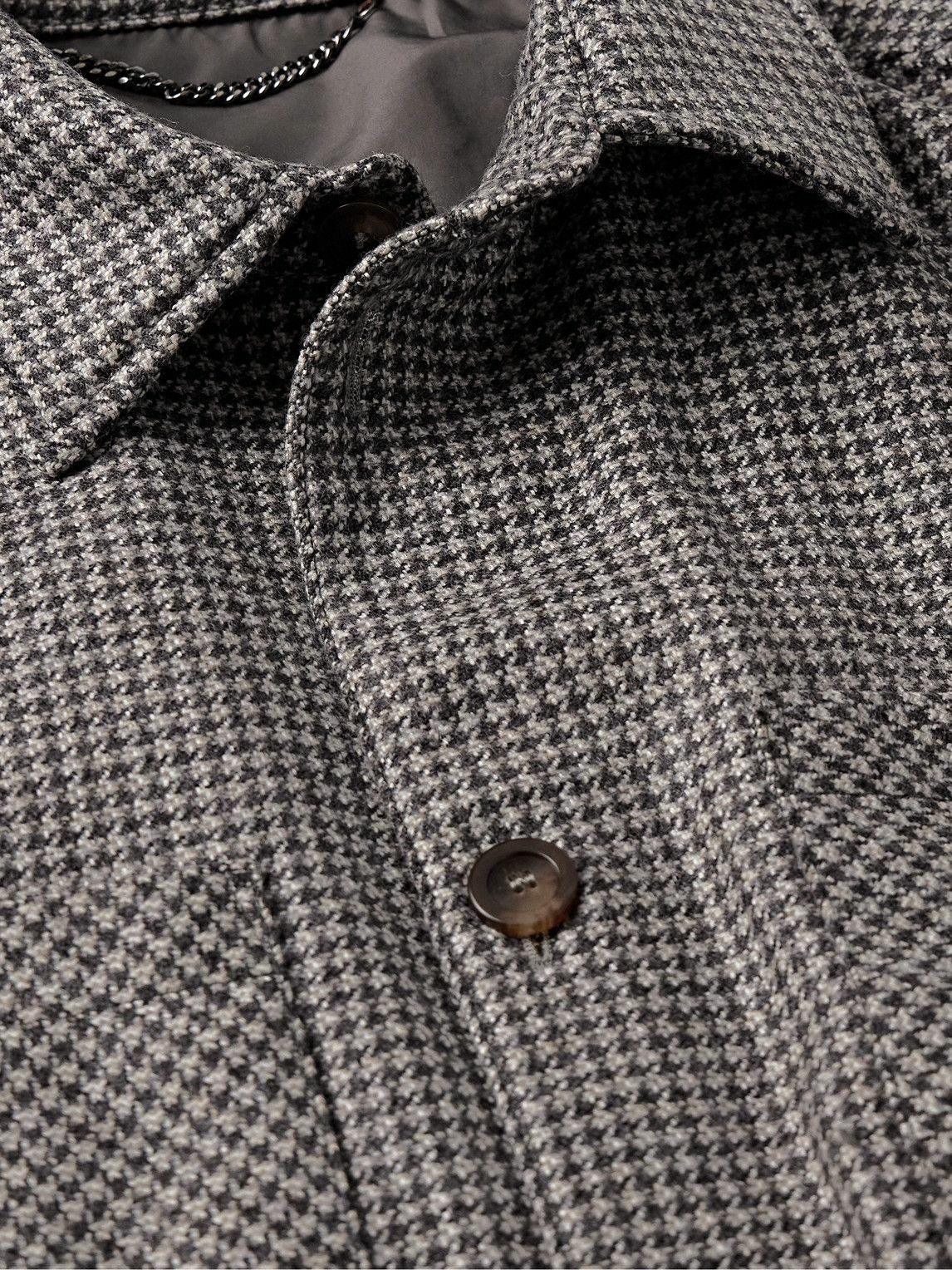 Canali - Padded Houndstooth Wool Overshirt - Gray Canali