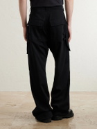 Rick Owens - Stefan Flared Grain De Poudre Wool Cargo Trousers - Black