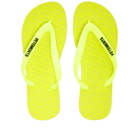 VETEMENTS Women's Logo Flip Flop in Neon Yellow/Black