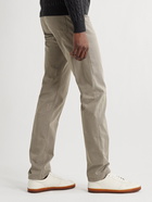 Kiton - Straight-Leg Stretch-Cotton Trousers - Neutrals