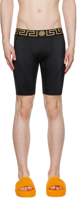 Photo: Versace Underwear Black Greca Border Shorts