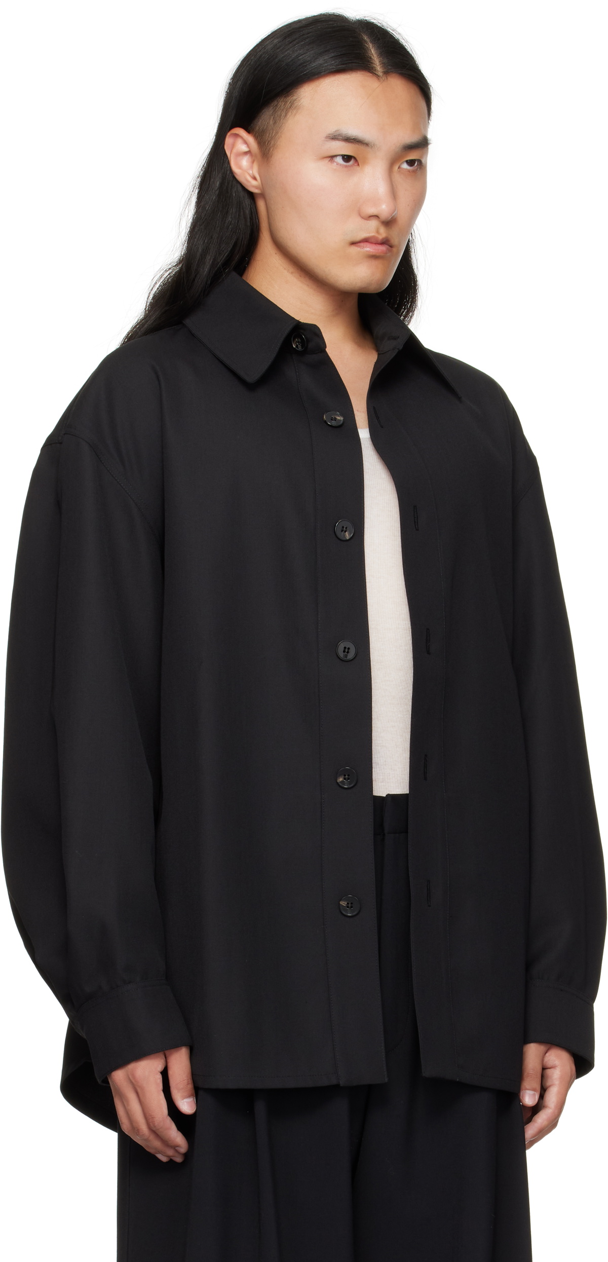 LGN Louis Gabriel Nouchi Black Wool Overshirt
