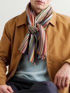 Paul Smith - Fringed Striped Cotton-Blend Scarf