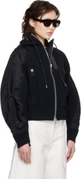 sacai Black Sponge Sweat Hoodie