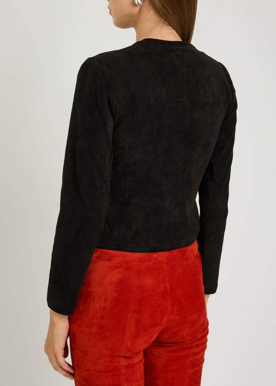 Stouls Astrid 25 Stretch-suede Cardigan Black