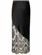 FLEUR DU MAL - Silk & Chantilly Lace Midi Skirt